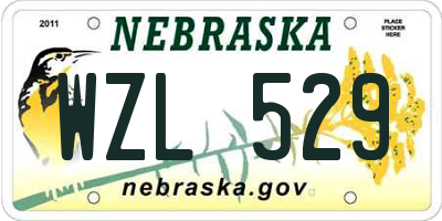 NE license plate WZL529