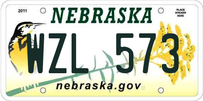 NE license plate WZL573