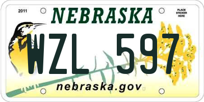 NE license plate WZL597