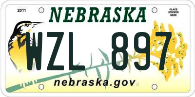 NE license plate WZL897