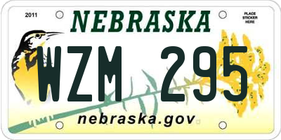 NE license plate WZM295
