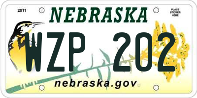 NE license plate WZP202