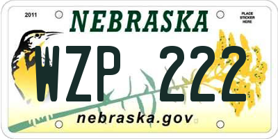 NE license plate WZP222