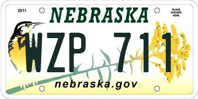 NE license plate WZP711