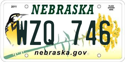 NE license plate WZQ746