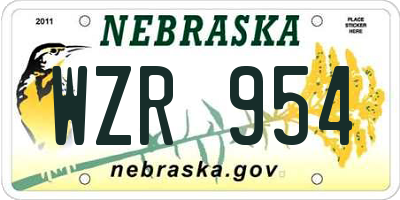 NE license plate WZR954