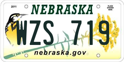 NE license plate WZS719