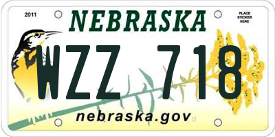 NE license plate WZZ718