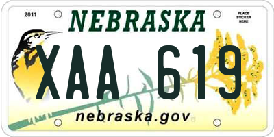 NE license plate XAA619