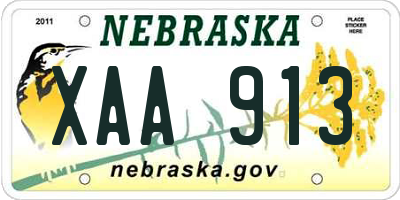 NE license plate XAA913