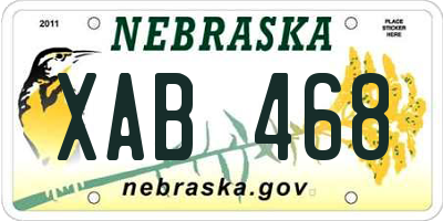 NE license plate XAB468