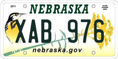 NE license plate XAB976