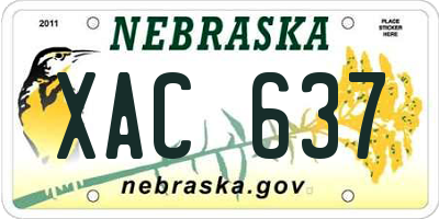 NE license plate XAC637