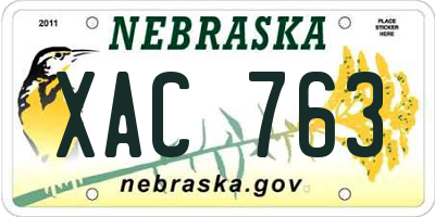 NE license plate XAC763