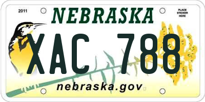 NE license plate XAC788