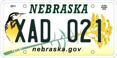 NE license plate XAD021