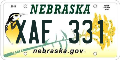 NE license plate XAF331