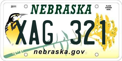 NE license plate XAG321