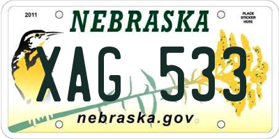 NE license plate XAG533