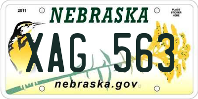 NE license plate XAG563