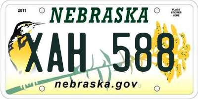 NE license plate XAH588