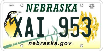 NE license plate XAI953
