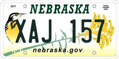 NE license plate XAJ157