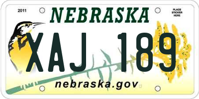 NE license plate XAJ189