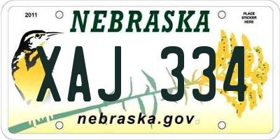 NE license plate XAJ334