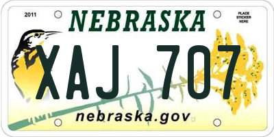 NE license plate XAJ707