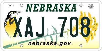 NE license plate XAJ708