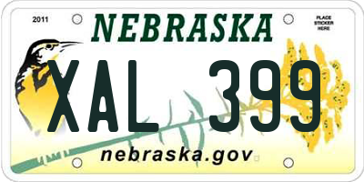 NE license plate XAL399