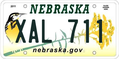 NE license plate XAL711