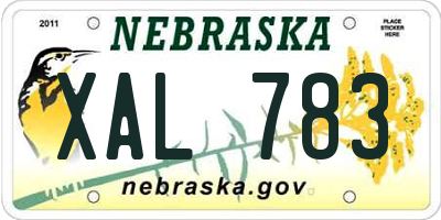 NE license plate XAL783