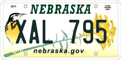 NE license plate XAL795