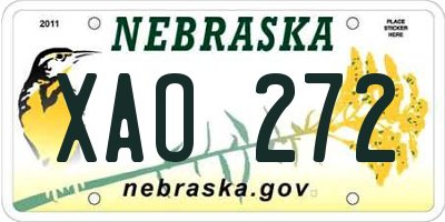 NE license plate XAO272