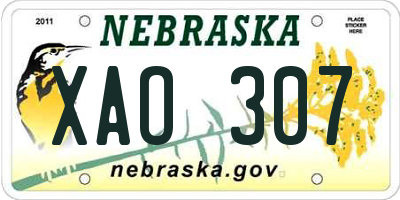 NE license plate XAO307