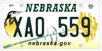NE license plate XAO559