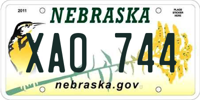 NE license plate XAO744
