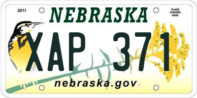 NE license plate XAP371