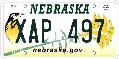 NE license plate XAP497