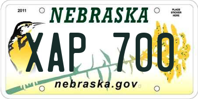NE license plate XAP700