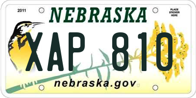 NE license plate XAP810