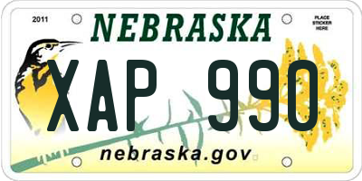NE license plate XAP990