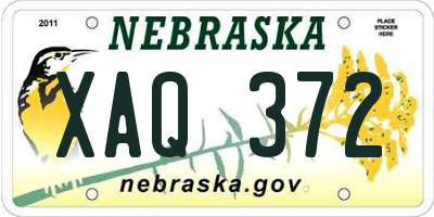 NE license plate XAQ372