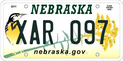 NE license plate XAR097