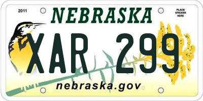 NE license plate XAR299