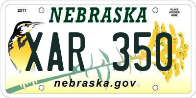 NE license plate XAR350