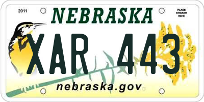 NE license plate XAR443