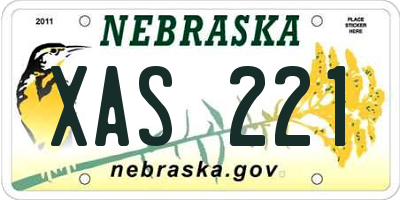 NE license plate XAS221